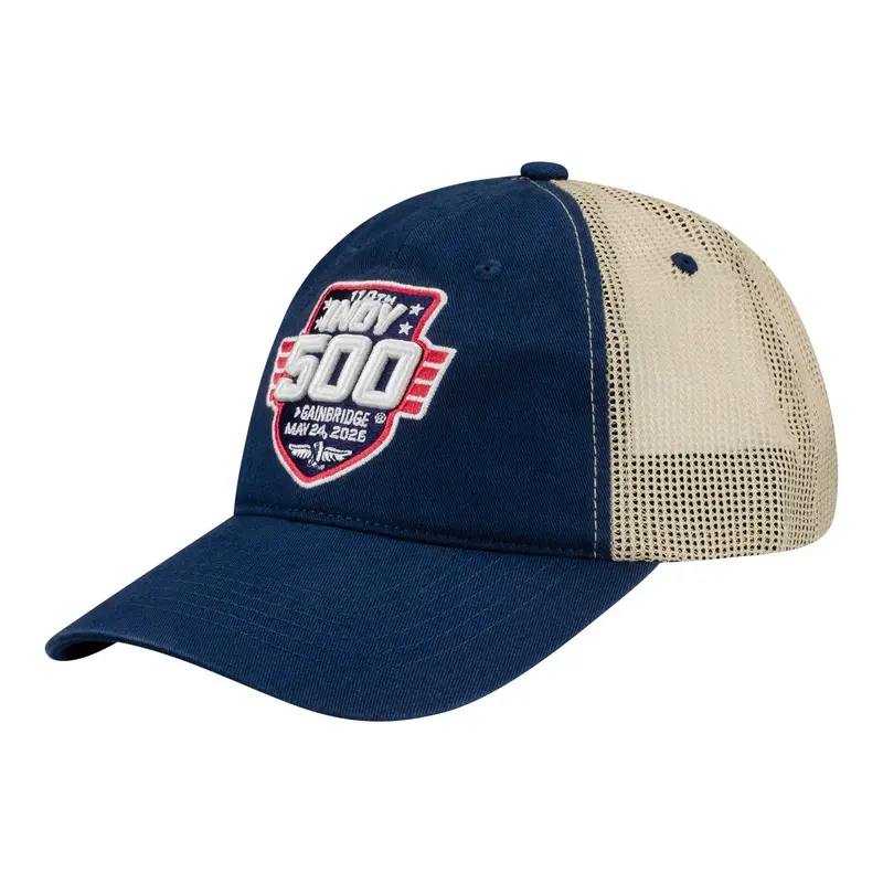 2026 Indy 500 Event Meshback Navy/Stone Hat 1