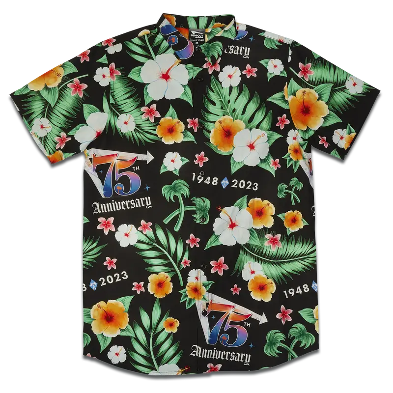 75Th Anniversary Green & Black Hawaiian Shirt 1