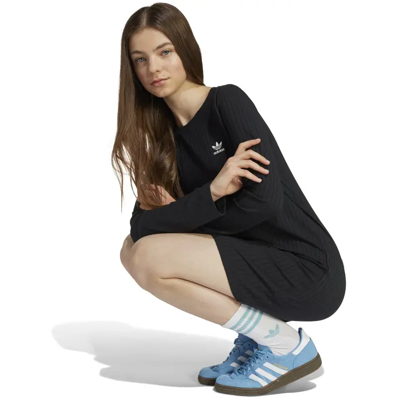Adidas Originals Black/White Wide Rib Kjole 6