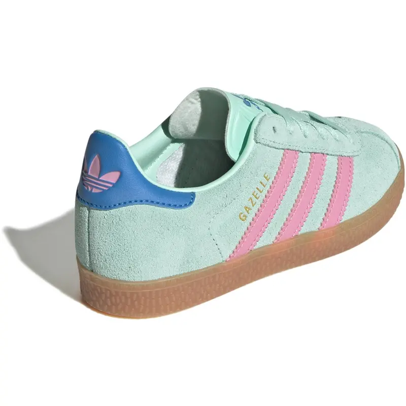 Adidas Originals Clear Mint/Bliss Pink/Bright Blue Gazelle C Sneakers 7