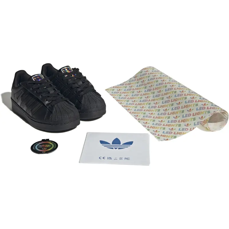 Adidas Originals Core Black/Core Black/Preloved Violet Superstar Led Lights Cf El C Sneakers 8