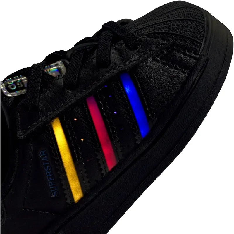 Adidas Originals Core Black/Core Black/Preloved Violet Superstar Led Lights Cf El I Sneakers 6