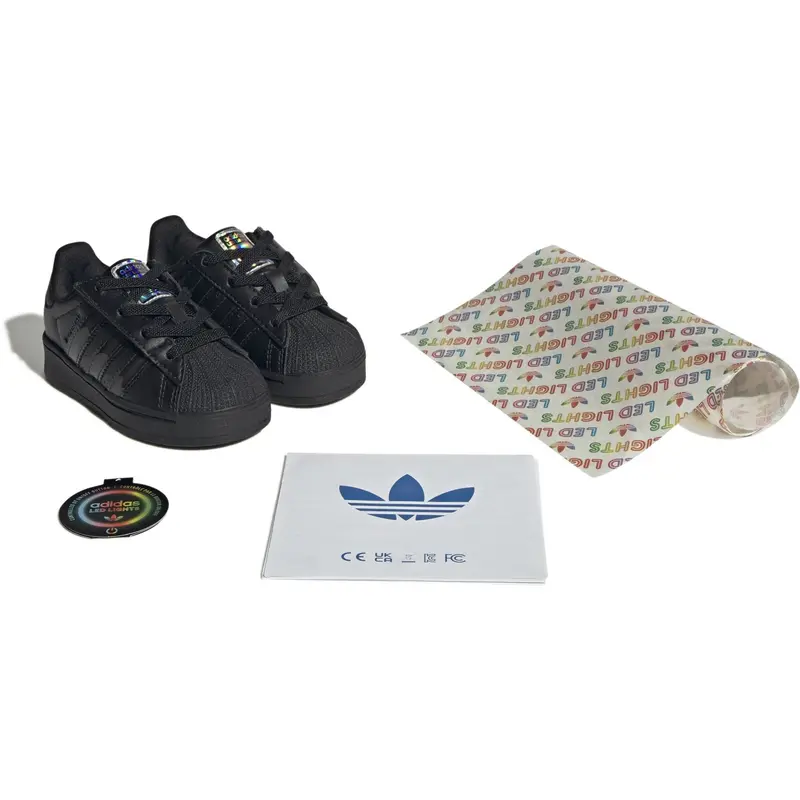 Adidas Originals Core Black/Core Black/Preloved Violet Superstar Led Lights Cf El I Sneakers 8