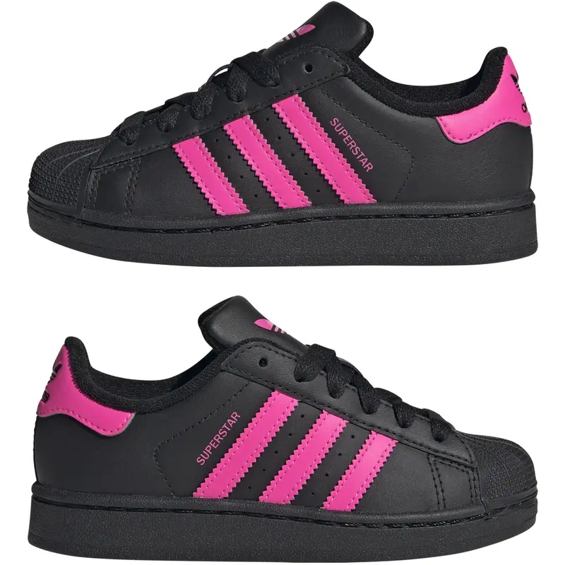 Adidas Originals Core Black/Lucid Pink/Core Black Superstar Ii C Sneakers 5