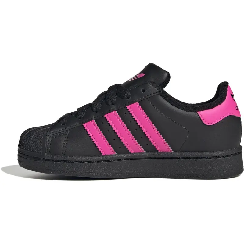 Adidas Originals Core Black/Lucid Pink/Core Black Superstar Ii C Sneakers 6