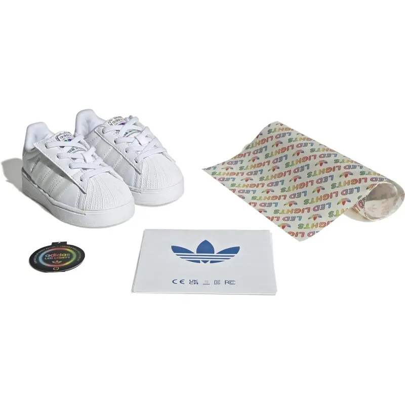 Adidas Originals Ftwr White/Ftwr White/Ftwr White Superstar Led Lights Cf El I Sneakers 7