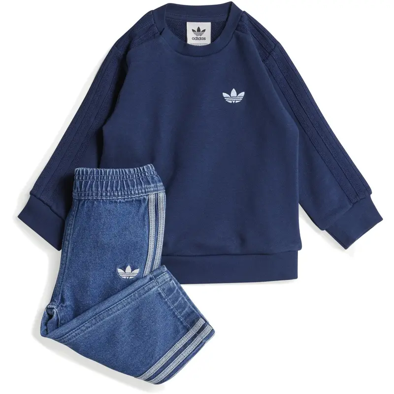 Adidas Originals Medium Blue Denim/Night Indigo Denim Crew Sæt 1
