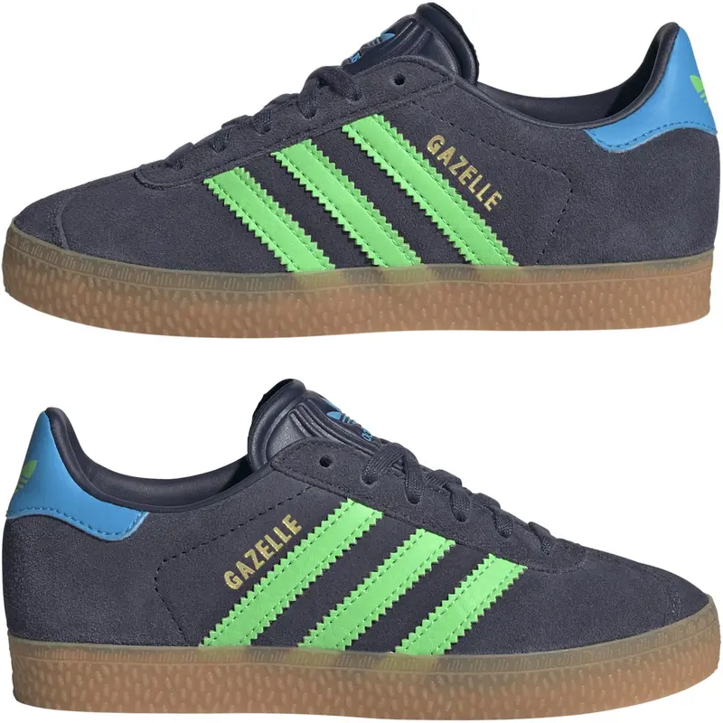 Adidas Originals Shadow Navy/Screaming Green/Lucid Aquamarine Gazelle C Sneakers 5