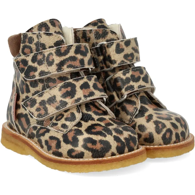 Angulus Beige Leo/Taupe Begynder Tex-Støvle Med Velcrolukning 1