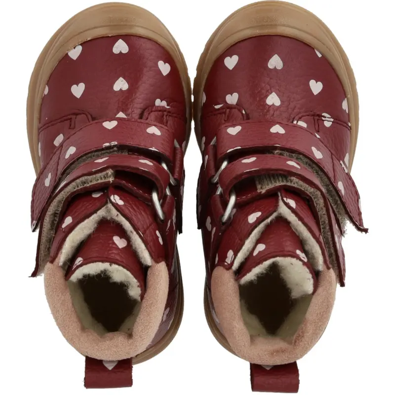 Angulus Berry Hearts/Rosebud Begynder Tex-Støvle Med Print Og Merino Uldfoer 4