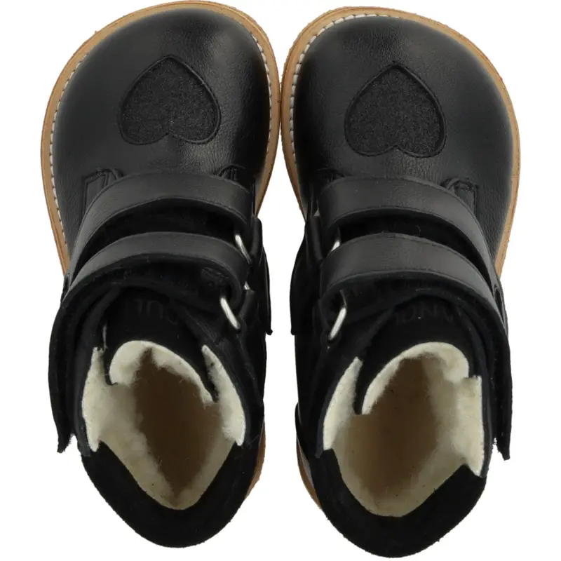 Angulus Black/Black Glitter Tex-Støvle Med Funklende Glitterhjerter 4