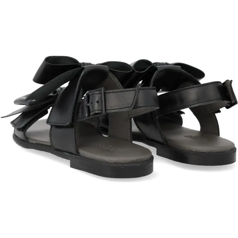 Angulus Black Sandal Med Sløjfe, Velcro Og Spænde 2