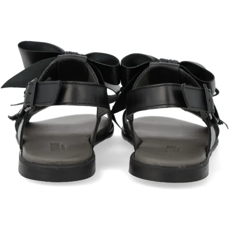 Angulus Black Sandal Med Sløjfe, Velcro Og Spænde 3