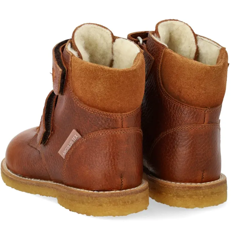 Angulus Cognac/Cognac Glitter/Mustard Tex-Støvle Med Funklende Glitterhjerter 6