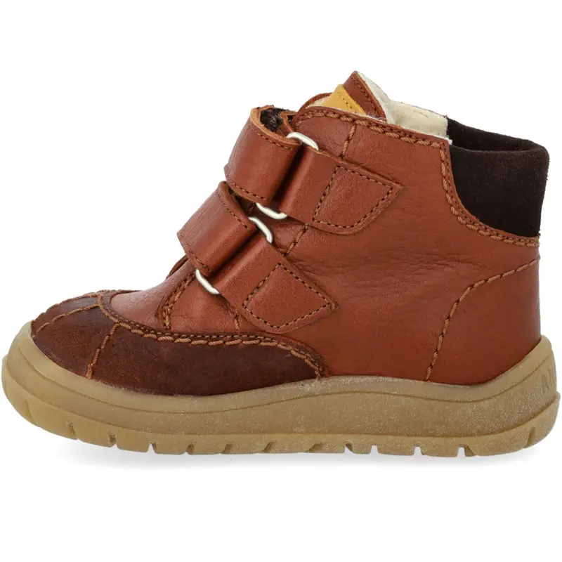Angulus Cognac/Sun Yellow/Dark Brown Begynder Tex-Støvle Med Kontraststikninger 2