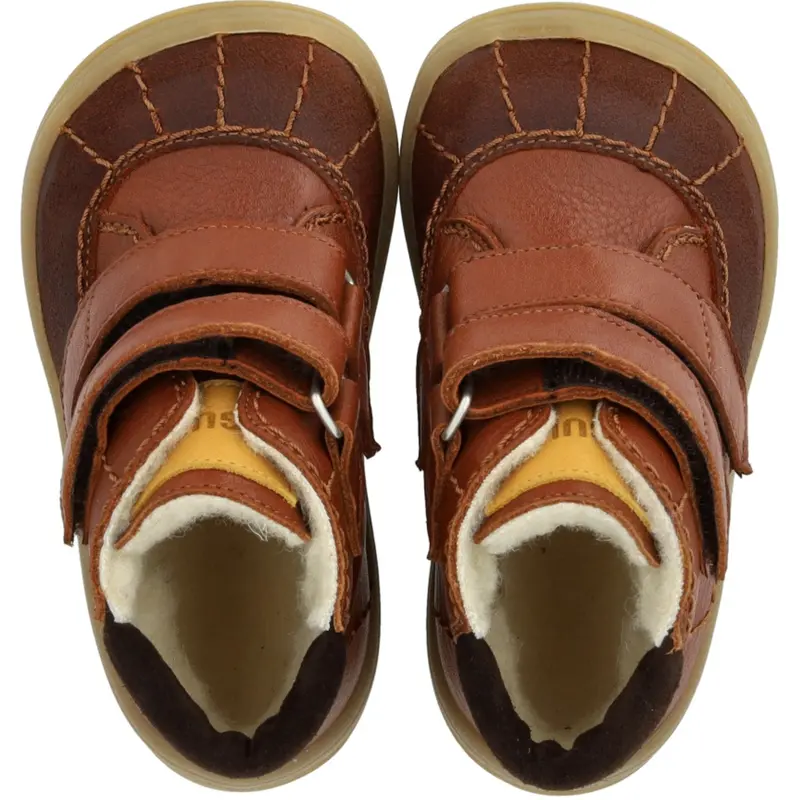 Angulus Cognac/Sun Yellow/Dark Brown Begynder Tex-Støvle Med Kontraststikninger 3