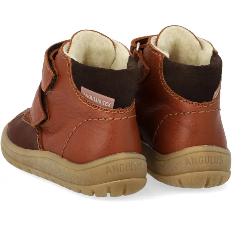 Angulus Cognac/Sun Yellow/Dark Brown Begynder Tex-Støvle Med Kontraststikninger 5