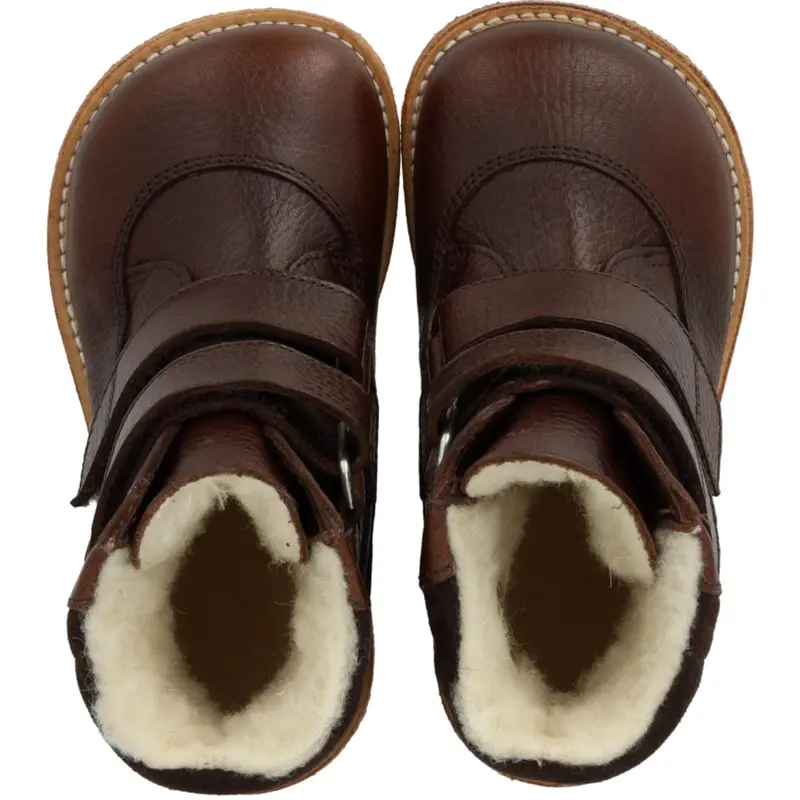Angulus Dark Brown/Dark Brown Tex-Støvle Med Velcrolukning 3