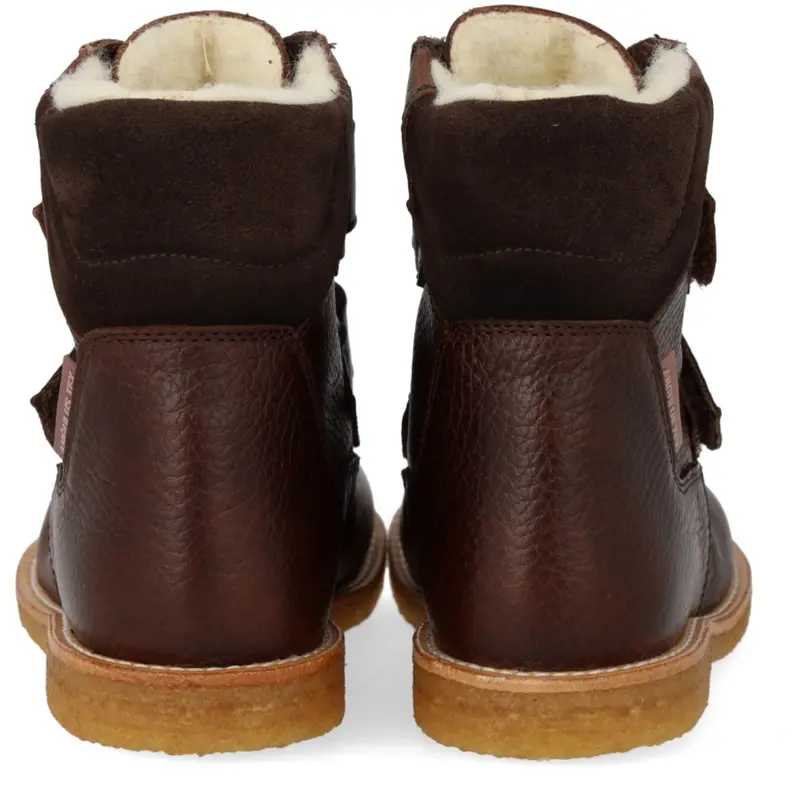 Angulus Dark Brown/Dark Brown Tex-Støvle Med Velcrolukning 4