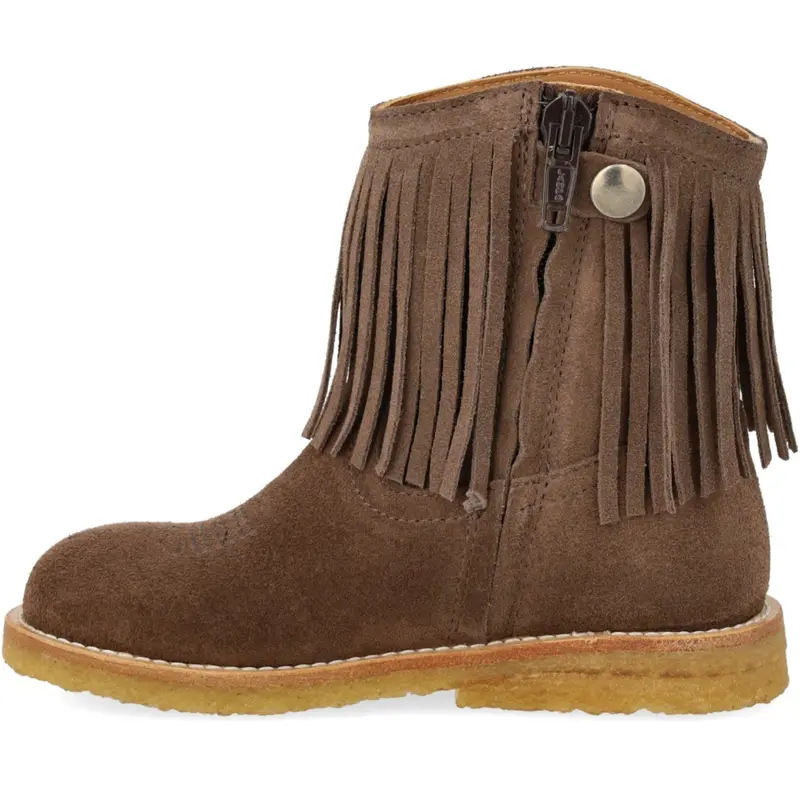 Angulus Dark Taupe Cowboystøvle Med Frynser Og Broderi 5