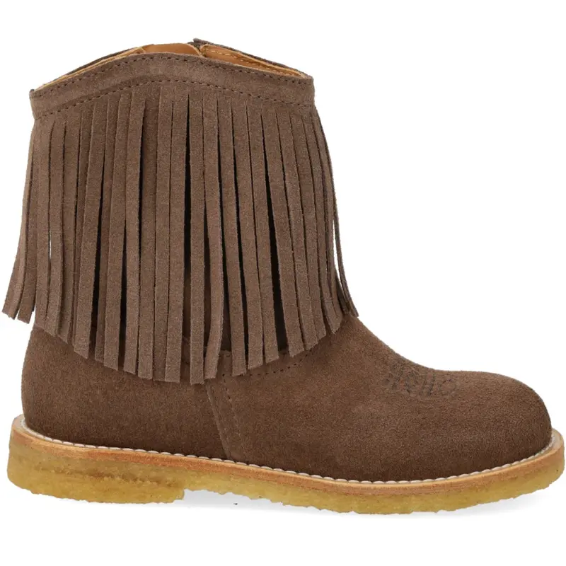 Angulus Dark Taupe Cowboystøvle Med Frynser Og Broderi 6