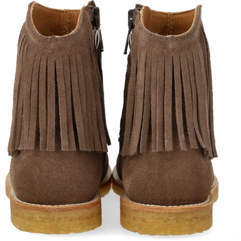 Angulus Dark Taupe Cowboystøvle Med Frynser Og Broderi 8