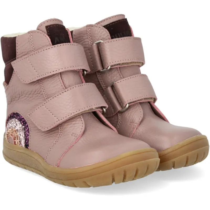 Angulus Faded Rose/Aubergine Tex-Støvle Med Funklende Glitterregnbue 1