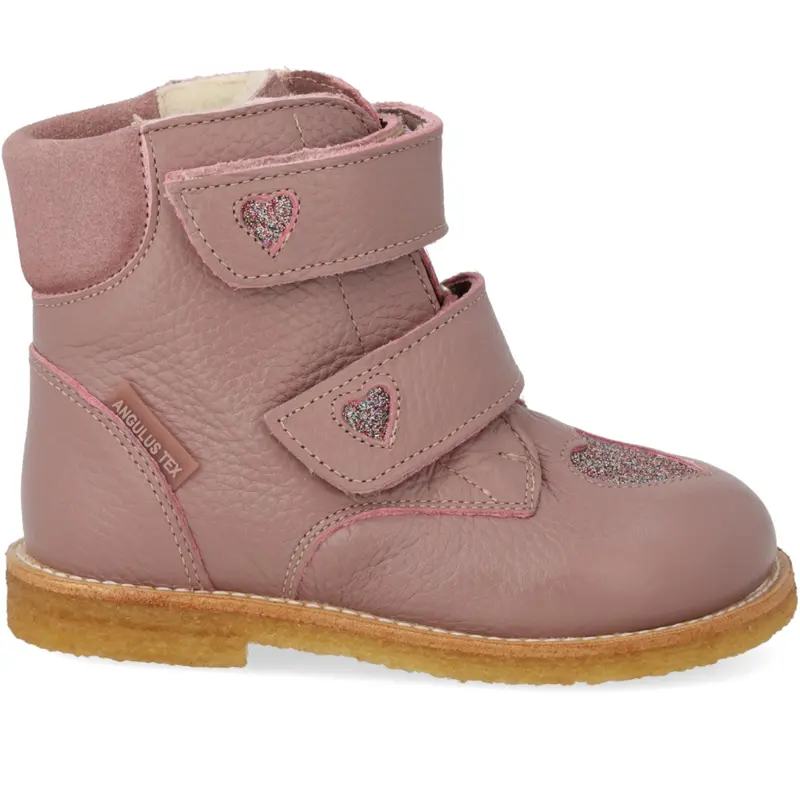 Angulus Faded Rose/Multi Glitter Tex-Støvle Med Funklende Glitterhjerter 4