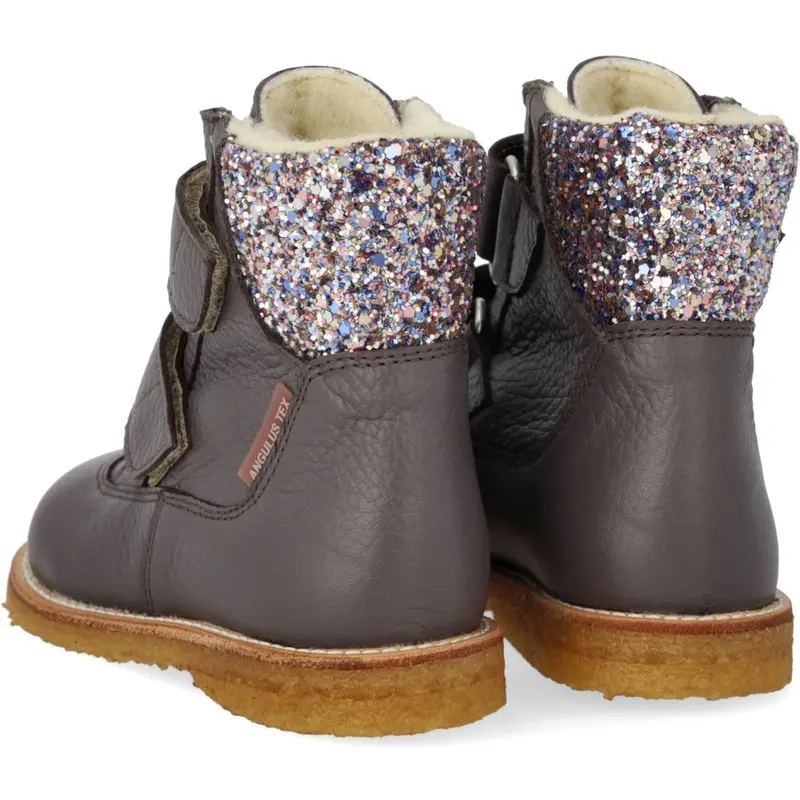Angulus Lavender/Pastel Multi Glitter Tex Støvle Med Glitter Og Velcro 6