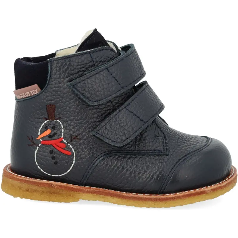 Angulus Navy/Navy Begynder Tex-Støvle Med Broderet Snemand 2