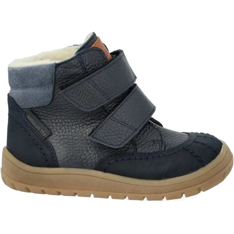 Angulus Navy/Tan/Blue Fog Velcro Tex-Støvle Med Ekstra Slidstærke Detaljer 3