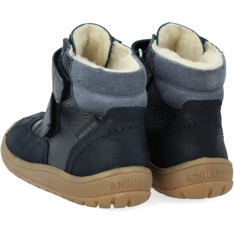 Angulus Navy/Tan/Blue Fog Velcro Tex-Støvle Med Ekstra Slidstærke Detaljer 6