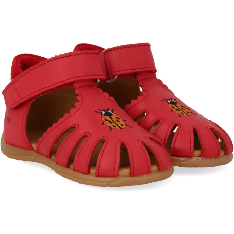 Angulus Red/Red Sandal Med Broderi 1