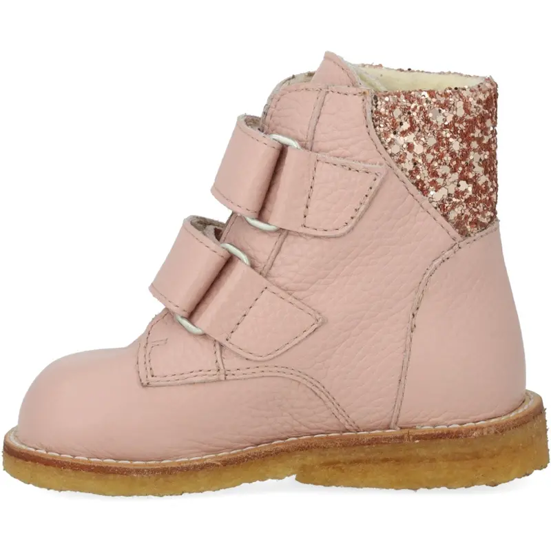 Angulus Rosebud/Maple Glitter Tex-Støvle Med Glitter Og Velcrolukning 2