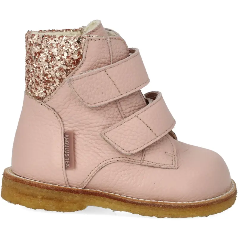 Angulus Rosebud/Maple Glitter Tex-Støvle Med Glitter Og Velcrolukning 5