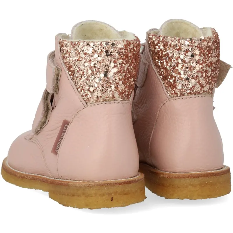 Angulus Rosebud/Maple Glitter Tex-Støvle Med Glitter Og Velcrolukning 6