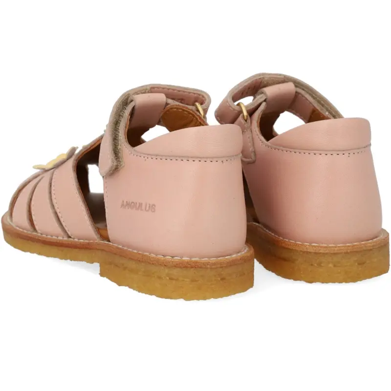 Angulus Rosebud/Mellow Yellow Sandal Med Lukket Tå Og Blomster 2