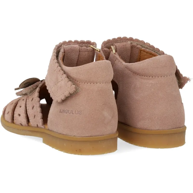 Angulus Rosebud/Rose Gold Sandal Med Sommerfugl Og Dobbelt Velcro 2