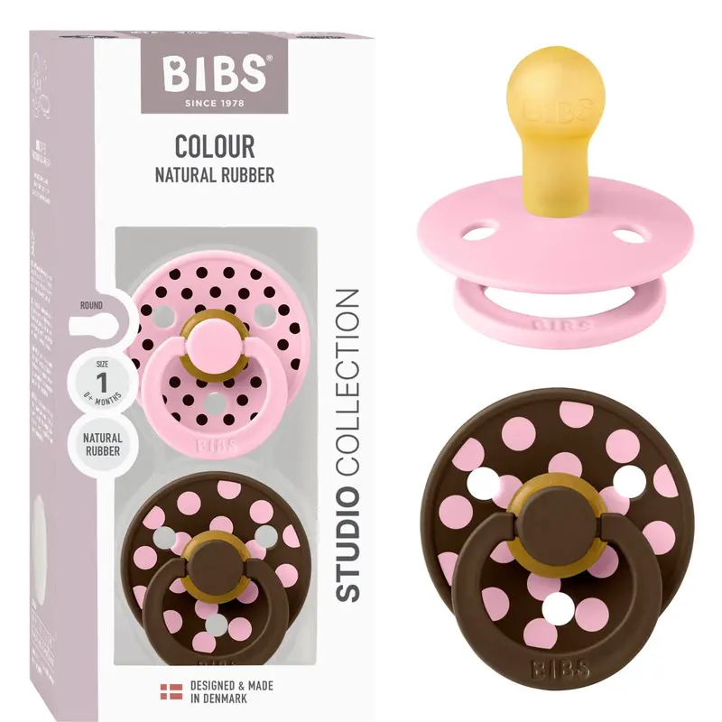 Bibs Baby Pink/Mocha Sut Studio Colour 2-Pak Polka Latex 1