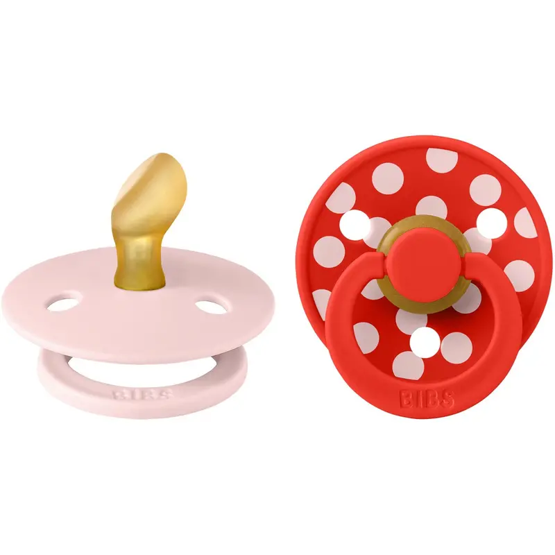 Bibs Blossom/Candy Apple Sut Studio Colour 2-Pak Polka Anatomical Latex 1