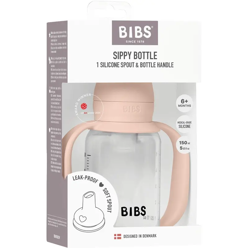 Bibs Blush Baby Sippy Flaske Spout Round Silikone Slow Flow 1