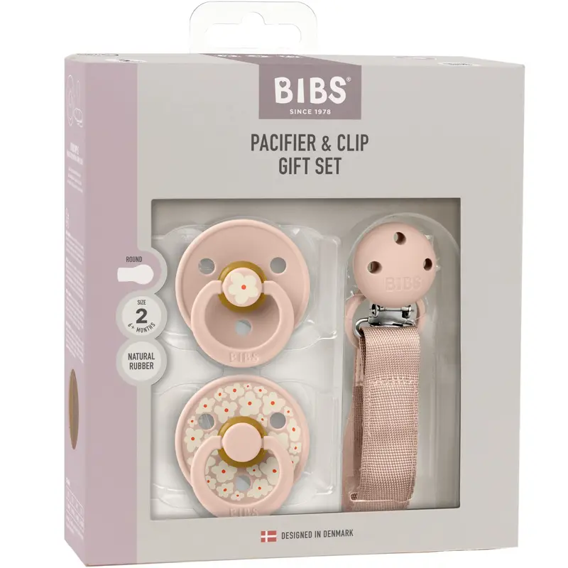 Bibs Blush Sut & Clip Gift Sæt Jasmine Field Latex 1