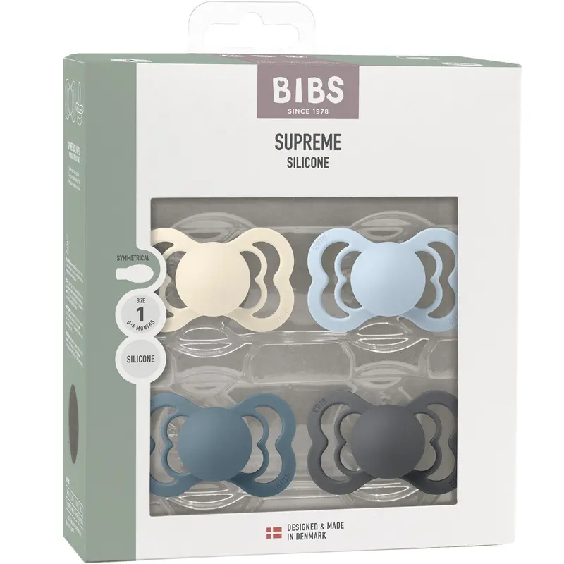 Bibs Ivory/Baby Blue/Petrol/Iron Sut Supreme 4-Pak Silikone 1
