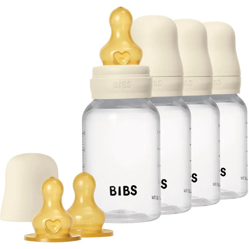 Bibs Ivory Baby Flaske Round Latex 4-Pak 2