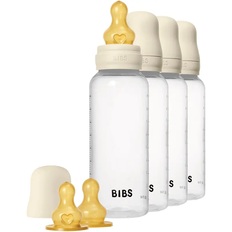 Bibs Ivory Baby Flaske Round Latex 4-Pak 2