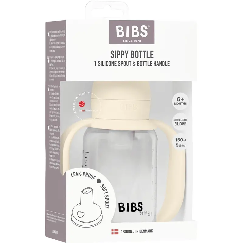 Bibs Ivory Baby Sippy Flaske Spout Round Silikone Slow Flow 1