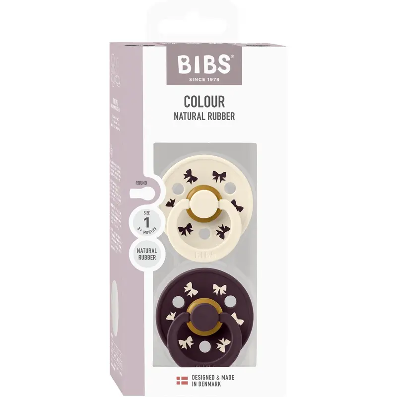 Bibs Ivory/Plum Sut Colour Holiday Sløjfe 2-Pak Latex 1