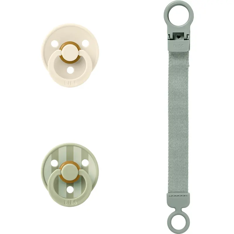 Bibs Sage Colour Sut & Loop Clip Gift Sæt Latex 2