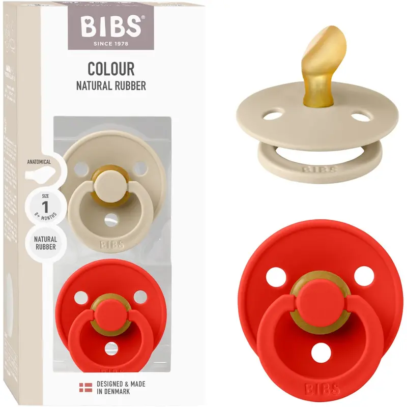 Bibs Vanilla/Candy Apple Sut Colour 2-Pak Anatomical Latex 1