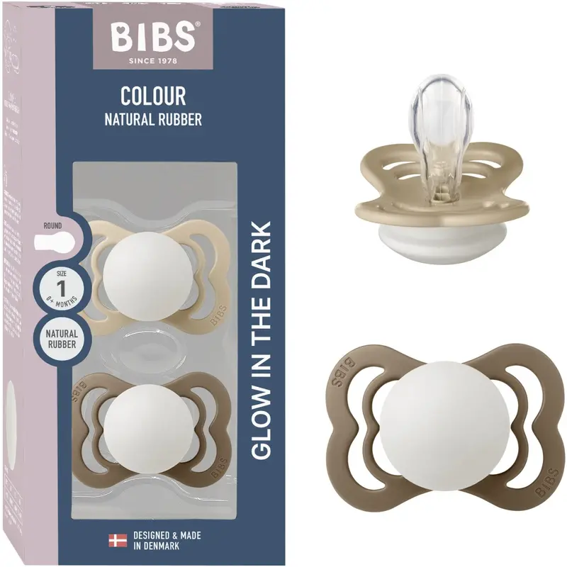 Bibs Vanilla Glow/Dark Oak Glow Sut Supreme 2-Pak Silikone 1